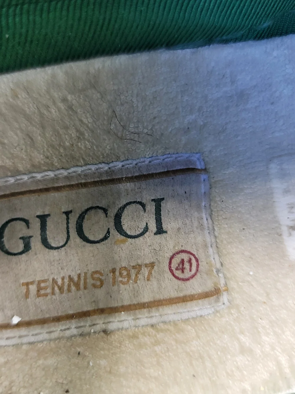 Gucci Tennis 1977 Web GG Monogram Mens Beige White Sneakers